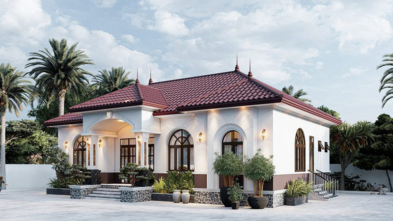 Mẫu nhà phố tân cổ điển 1 tầng